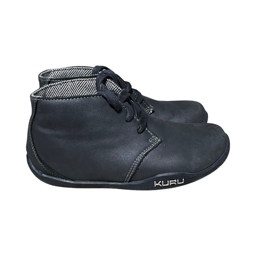 Kuru Aalto Chukka Boots Size 7 Women's Black Leather Desert Comfort Shoes Flats - Picture 2 of 11